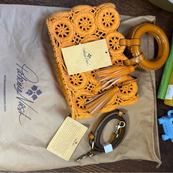 Patricia Nash Orange Crochet Tote Bag - Picture 4 of 6